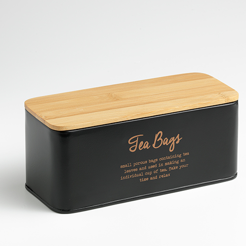 LOFT rectangular teabag box with bamboo lid Q.B.