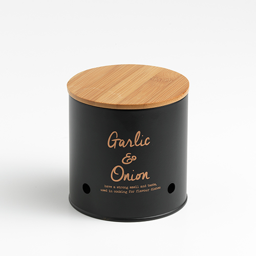 LOFT cylinder garlic-onion box with bamboo lid Q.B.