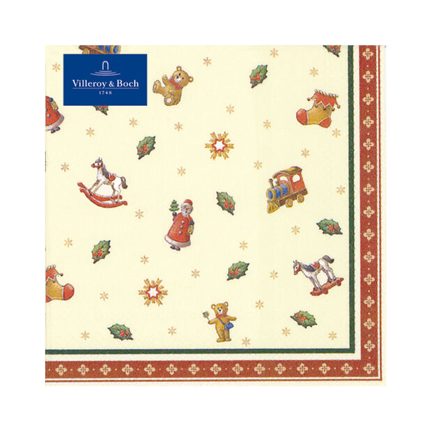 Winter Specials Toys lunch napkin scattered motifs, green/red/gold, 20 pieces