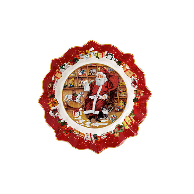 Toy's Fantasy Footed bowl, Santa reads wish list