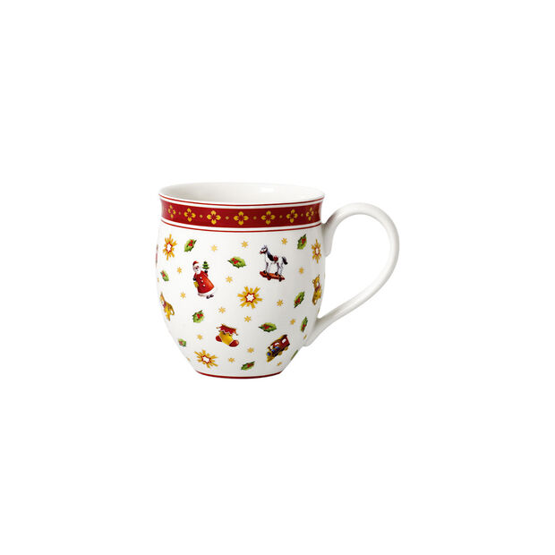 Toy's Delight coffee mug with scattered pattern