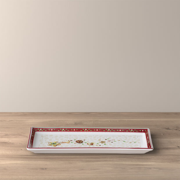 Winter Bakery Delight rectangular cake plate