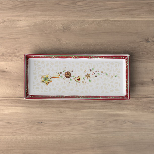 Winter Bakery Delight rectangular cake plate