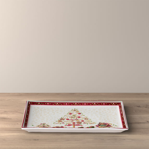 Winter Bakery Delight Rectangular cake platter large