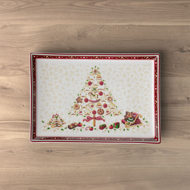Winter Bakery Delight Rectangular cake platter large