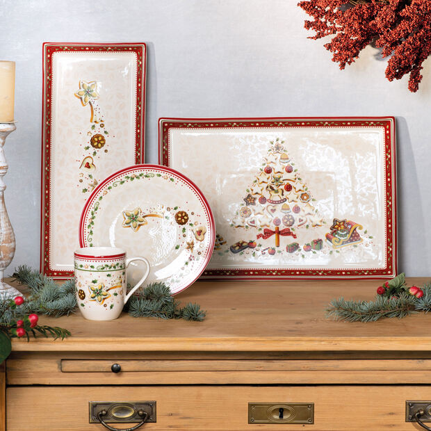 Winter Bakery Delight Rectangular cake platter large