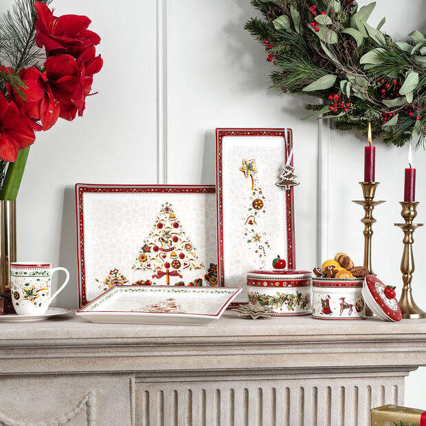 Winter Bakery Delight Rectangular cake platter large