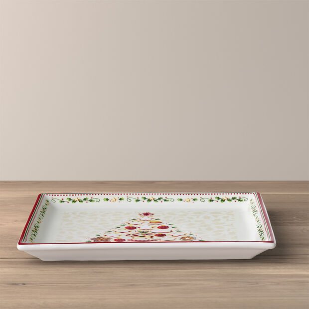 Winter Bakery Delight small rectangular cake platter