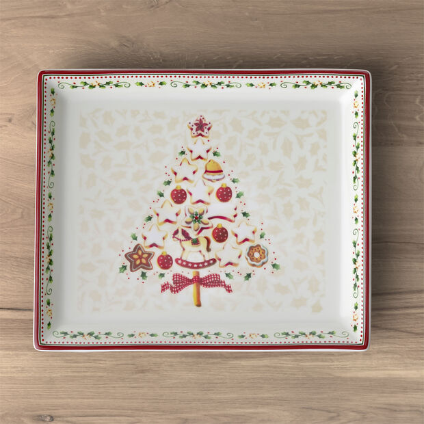 Winter Bakery Delight small rectangular cake platter