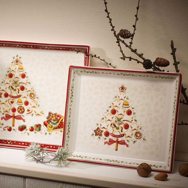 Winter Bakery Delight small rectangular cake platter