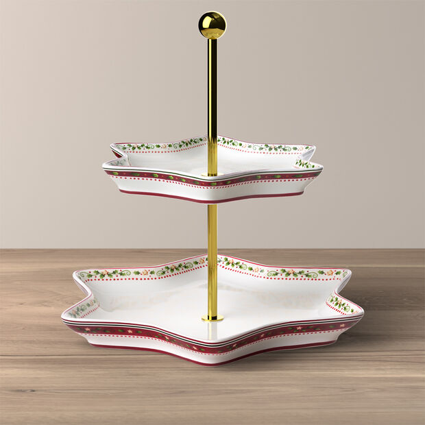 Winter Bakery Delight holly cake stand