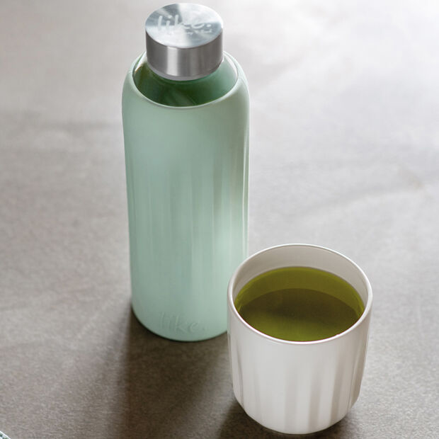 ToGo&ToStay glass bottle, 0.5 l, with silicone sleeve, mint green