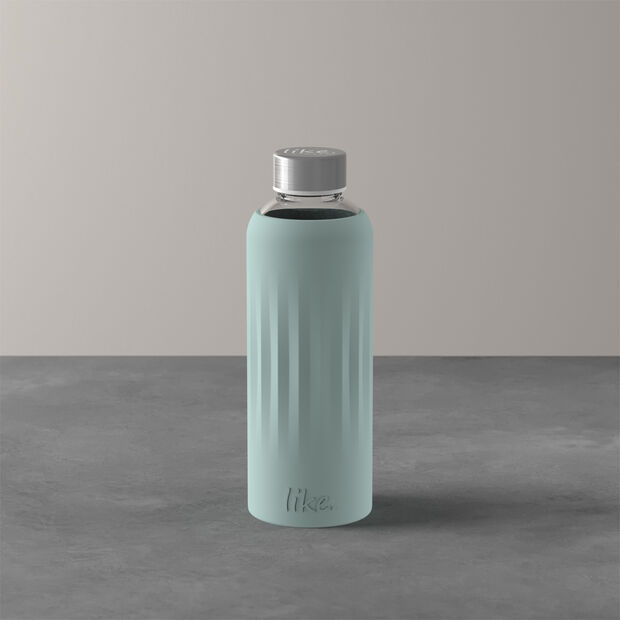 ToGo&ToStay glass bottle, 0.5 l, with silicone sleeve, mint green