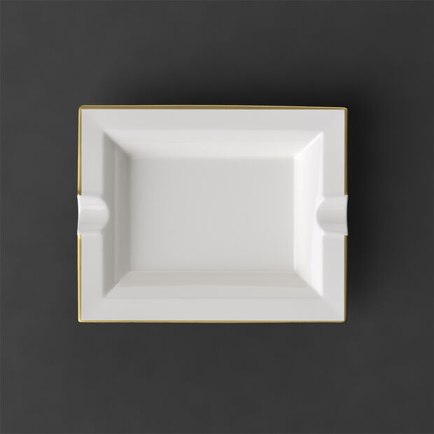 Anmut Gold ashtray, 17 x 21 cm, white/gold