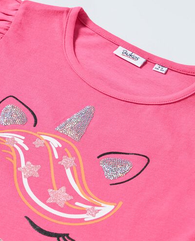 Pure cotton t-shirt with sequins for girls