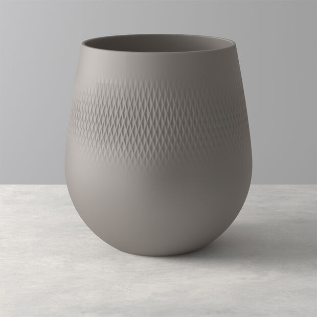 Manufacture Collier vase, 21 x 23 cm, Carré, Taupe