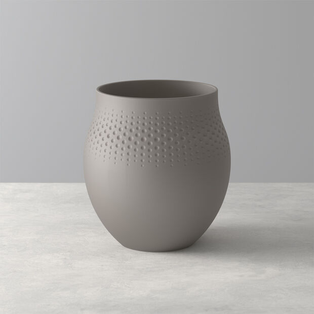 Manufacture Collier vase, 16.5 x 18 cm, Perle, Taupe