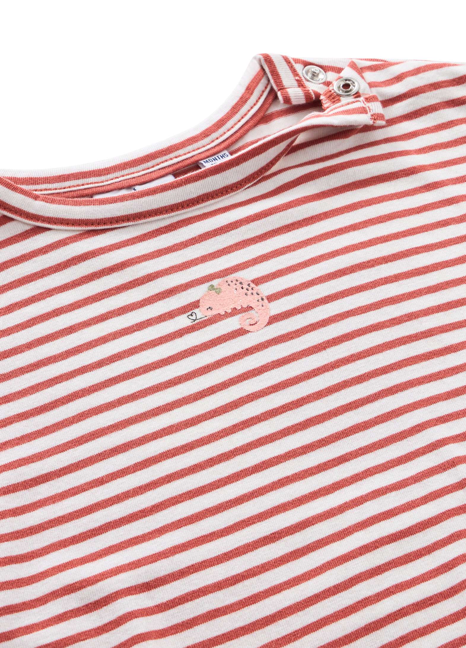 Baby girl striped stretch cotton t-shirt