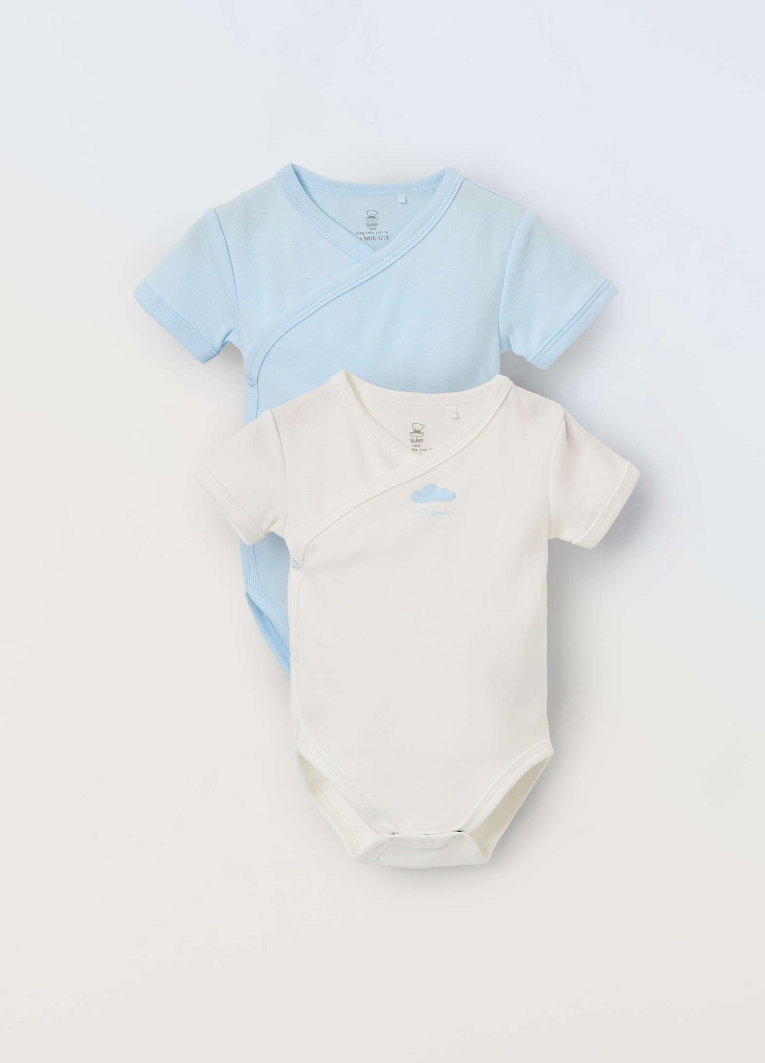 Pack of 2 pure cotton bodysuits