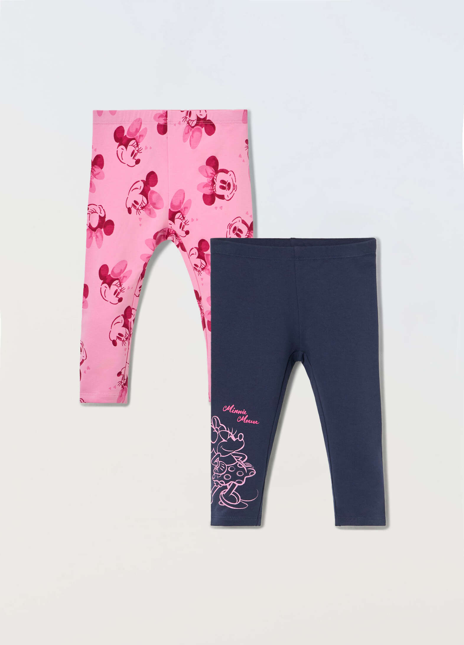 Pack of 2 stretch cotton leggings for newborns