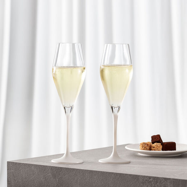 Manufacture Rock blanc champagne flute, set of 4, 260 ml