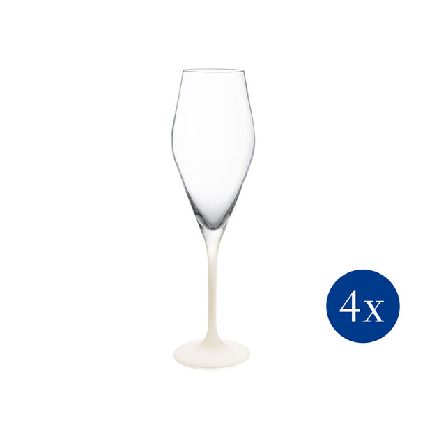 Manufacture Rock blanc champagne flute, set of 4, 260 ml