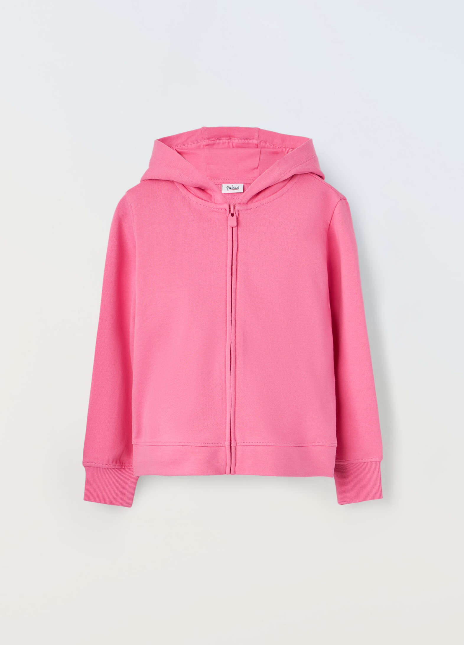 Girls' pure cotton zip-up hoodie