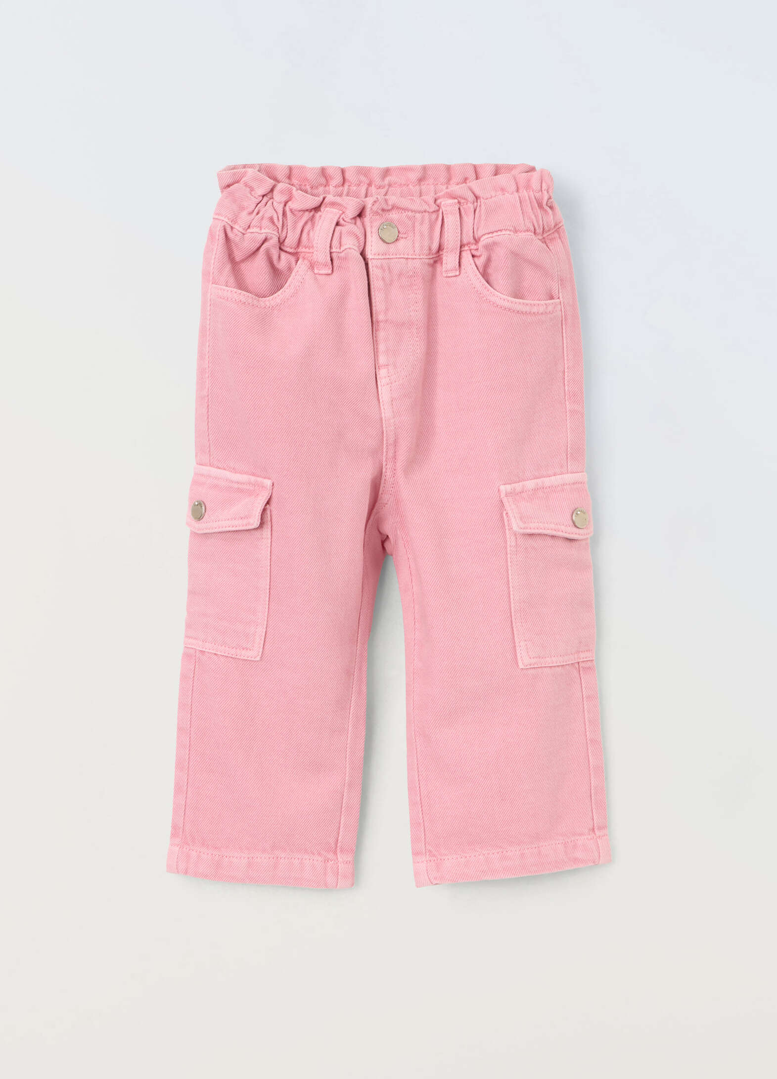 Newborn pure cotton denim paperbag cargo pants