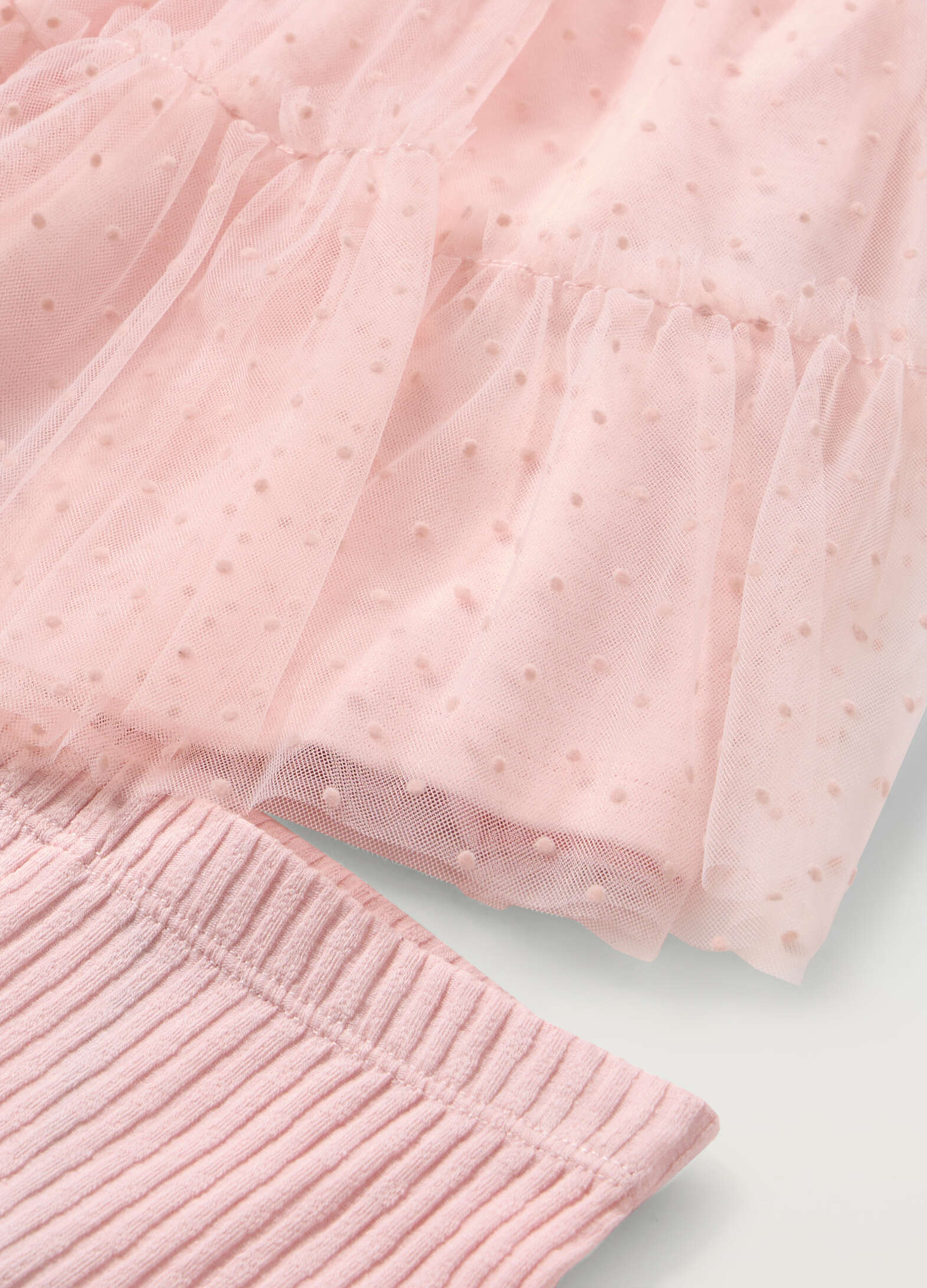 Jogging set in stretch cotton blend with tulle for newborns