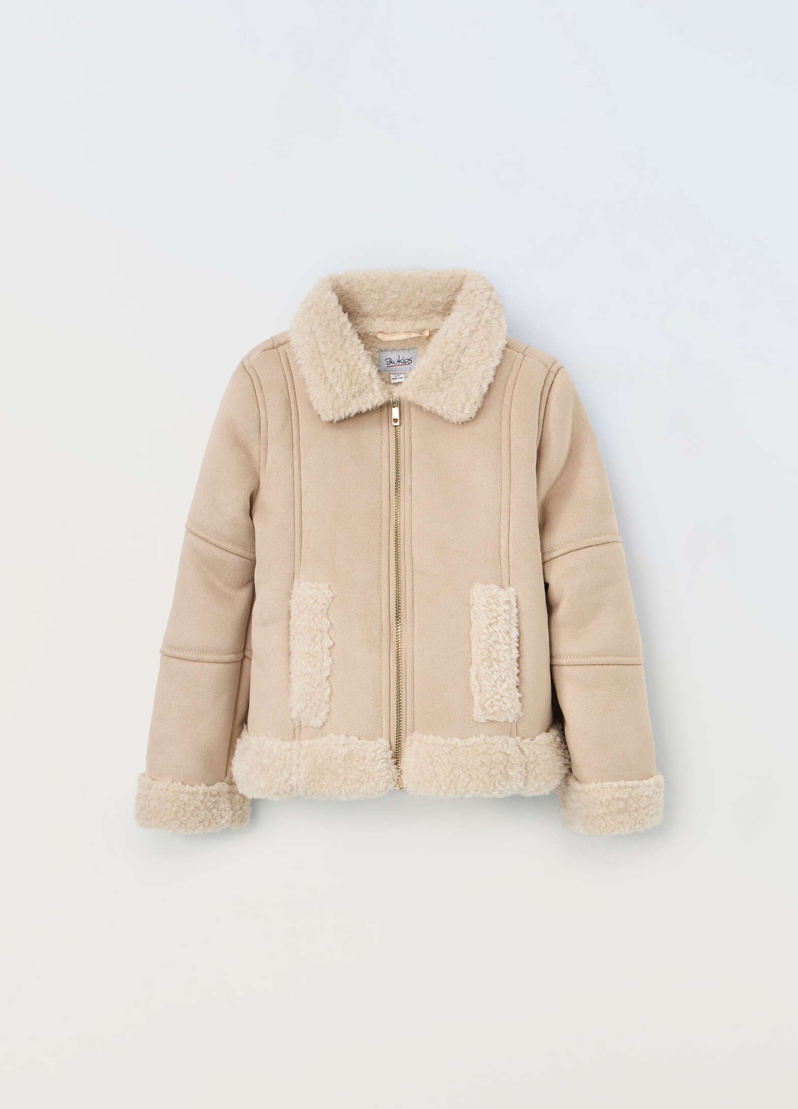 Jacket with eco fur inserts for girls