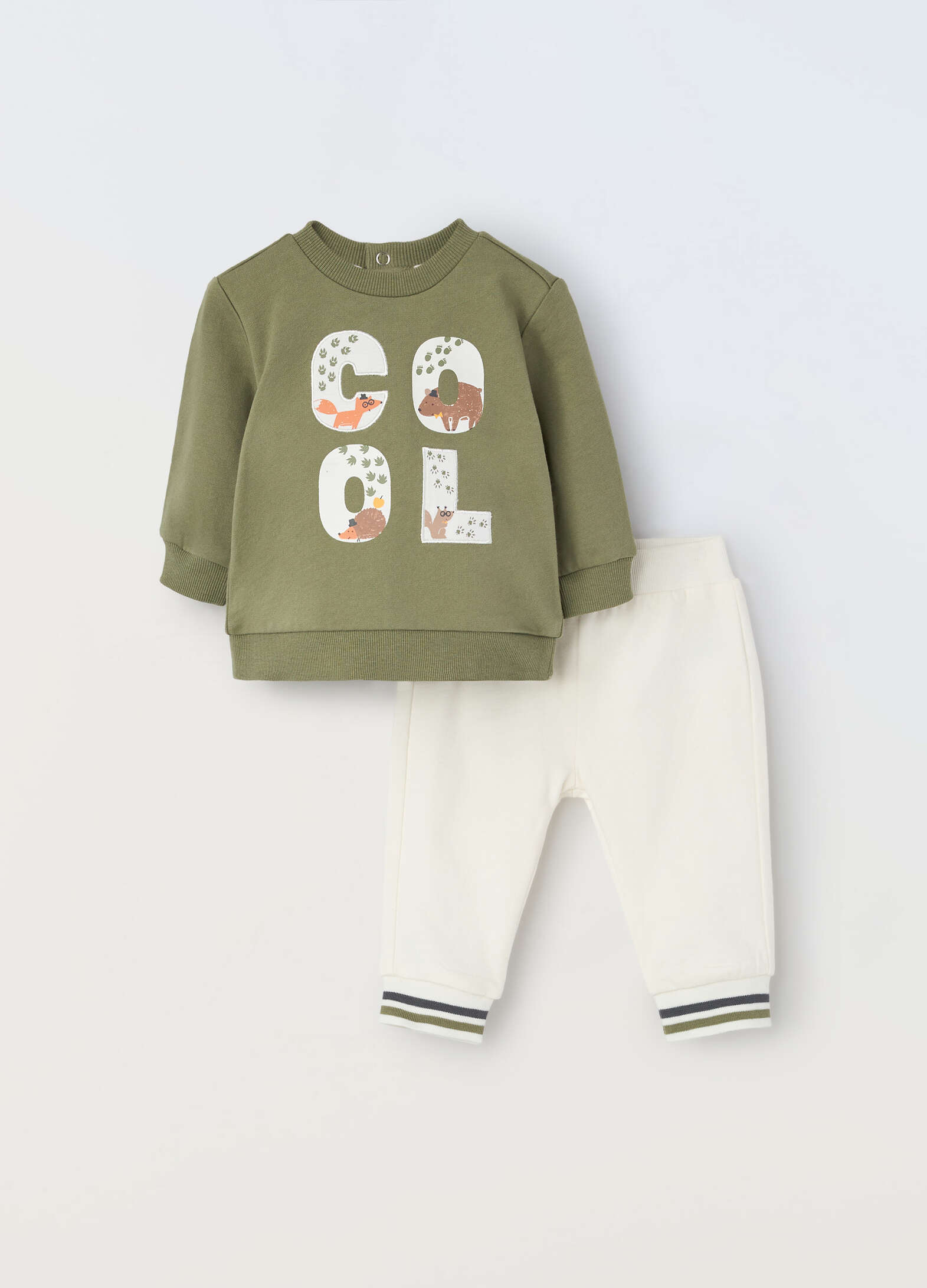 Jogging set in pure cotton fleece newborn