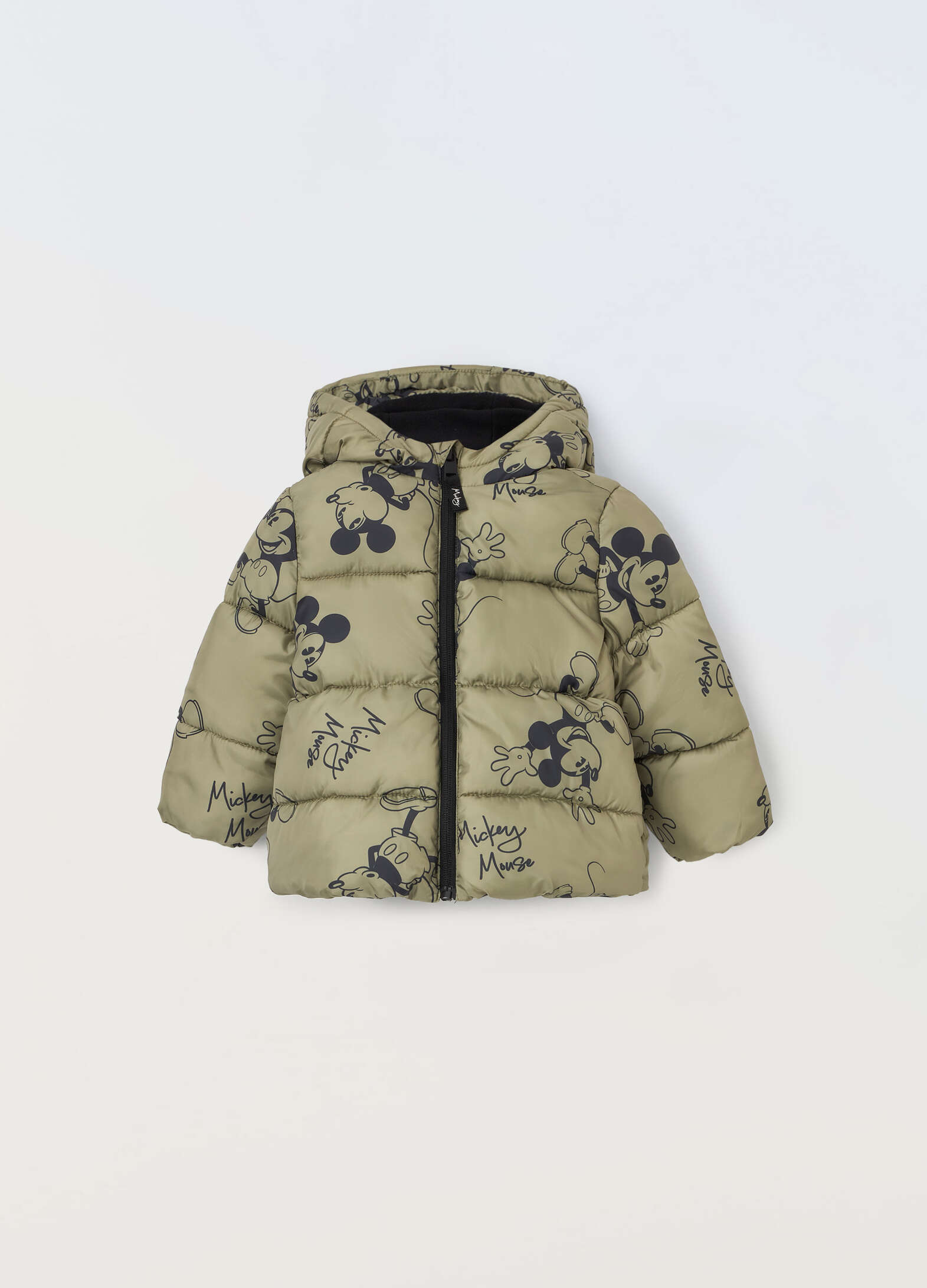 Padded jacket with newborn print