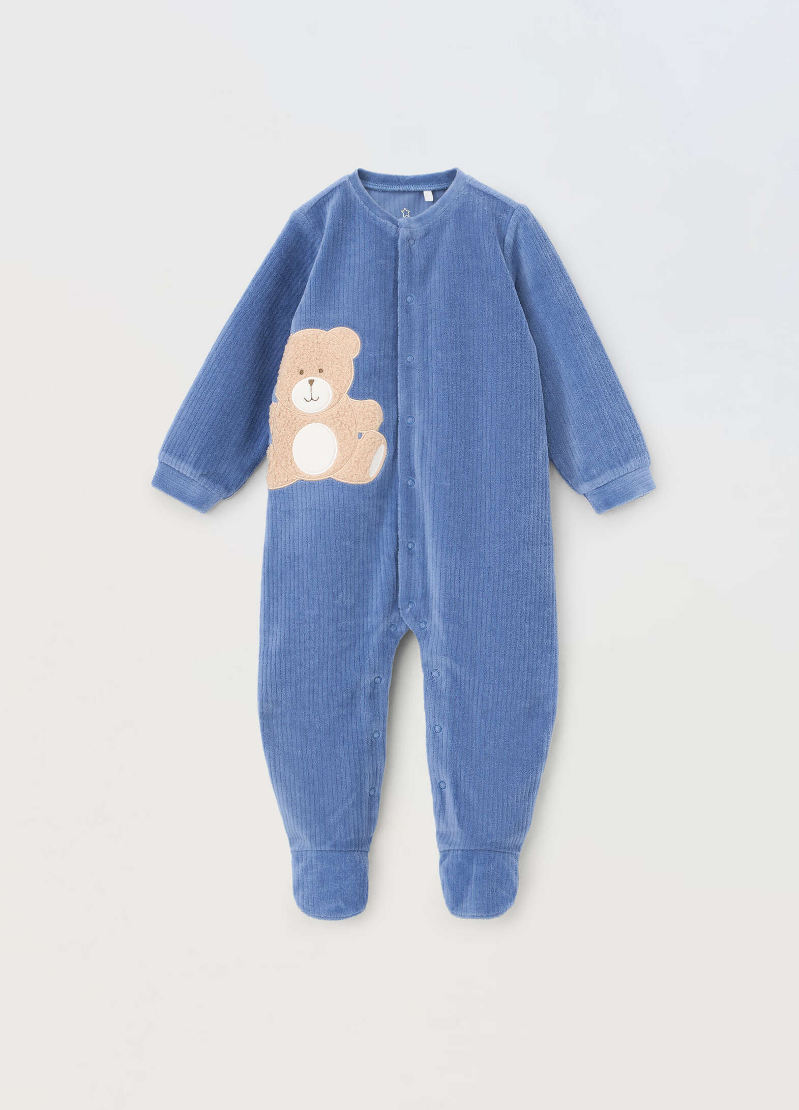 Baby cotton blend velour onesie