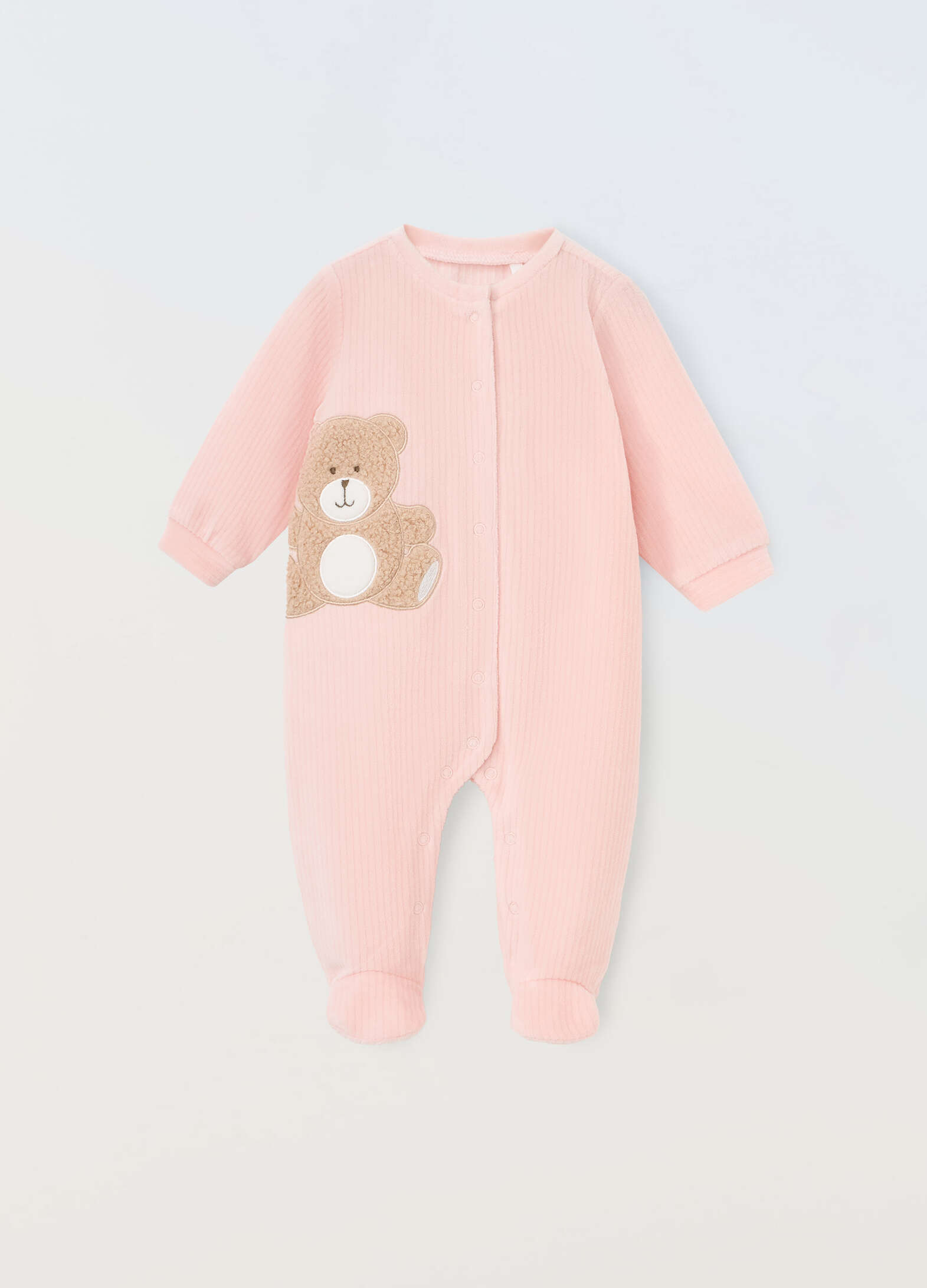 Baby cotton blend velour onesie