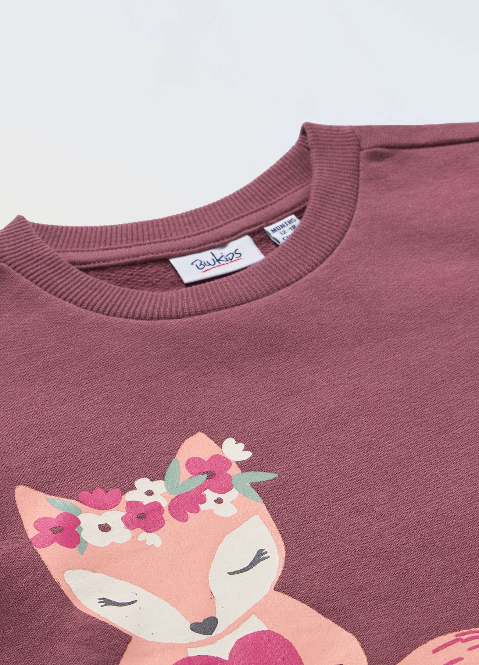 Newborn peach-print pure cotton sweatshirt