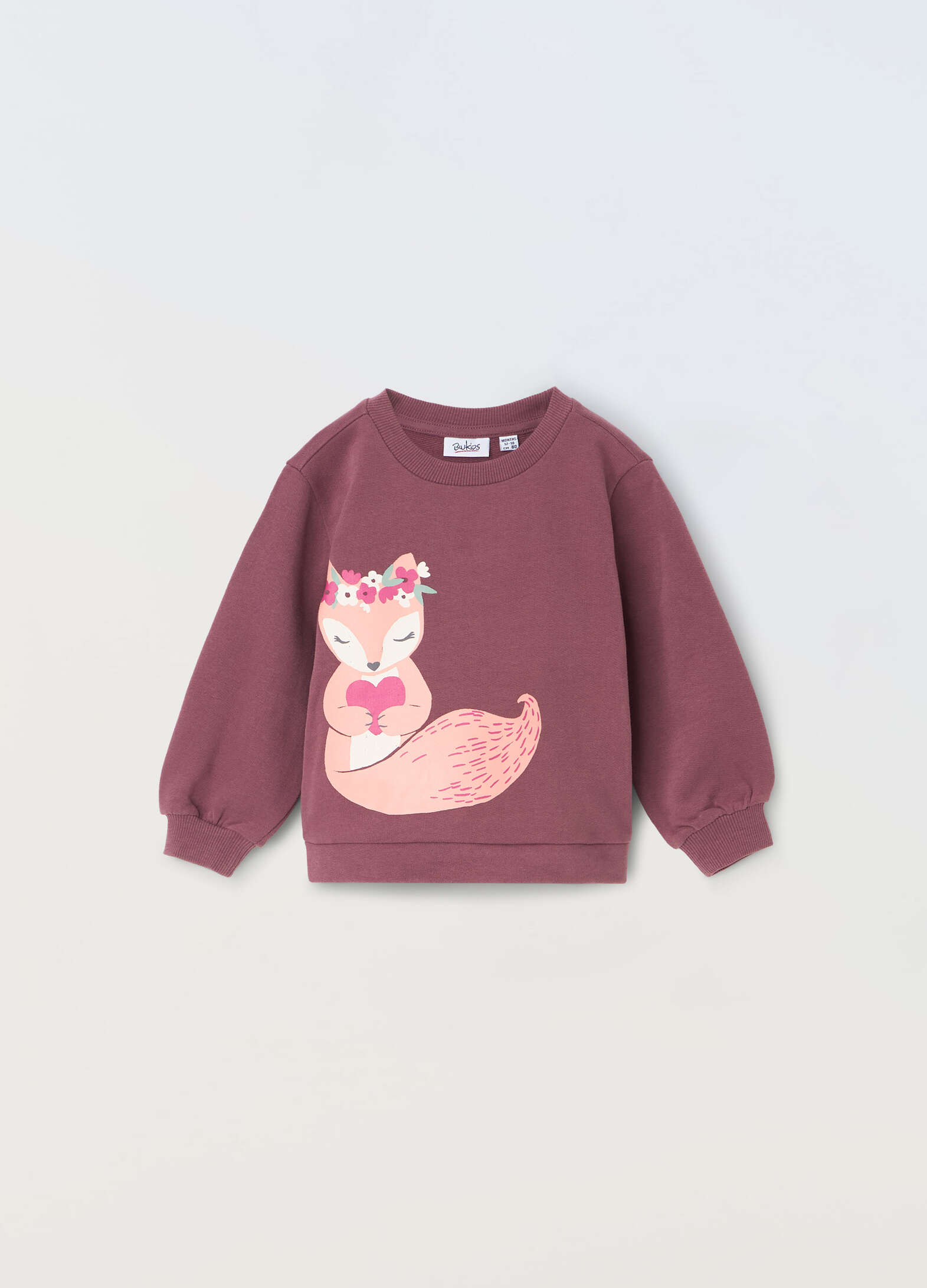 Newborn peach-print pure cotton sweatshirt