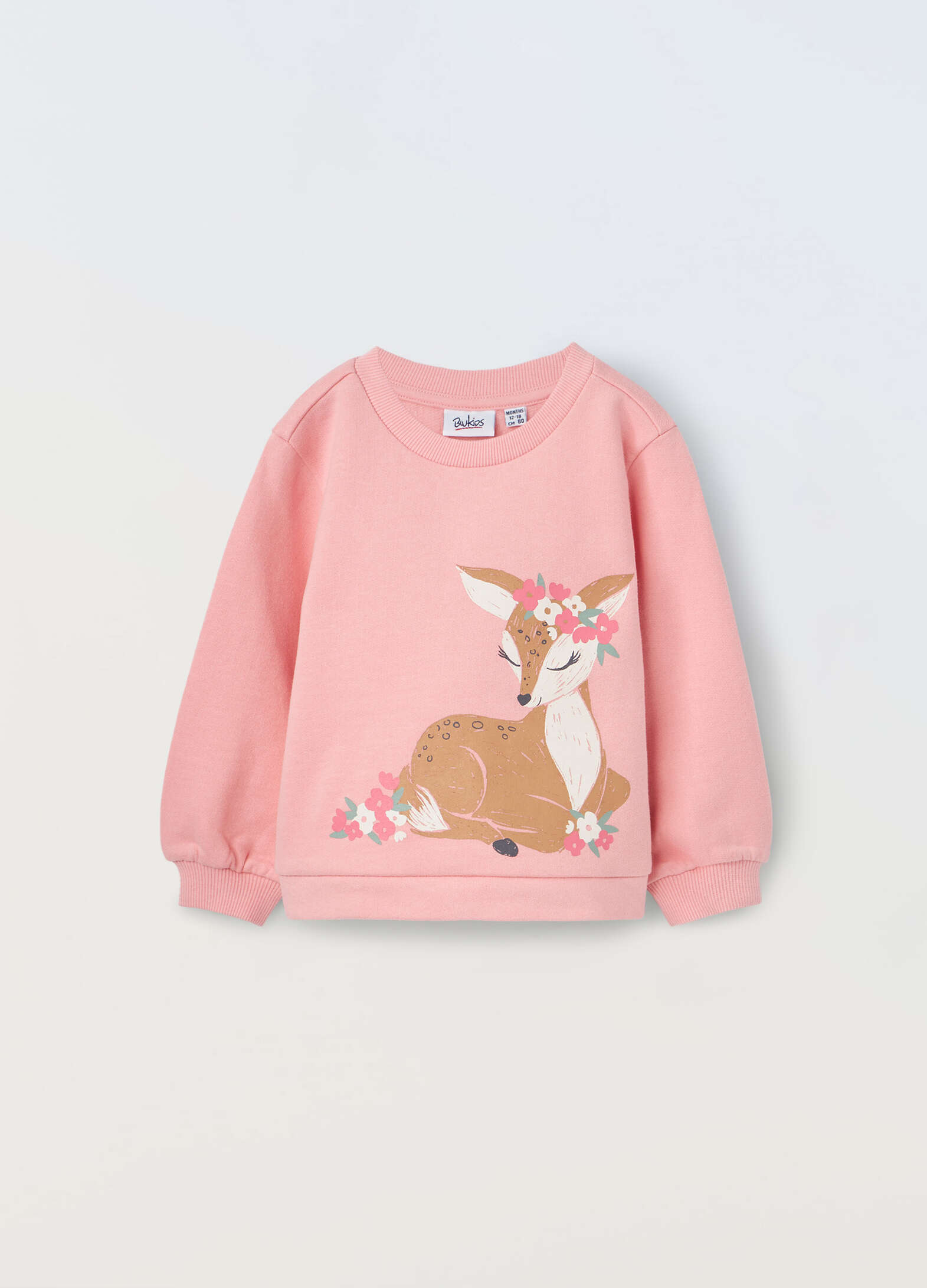 Newborn peach-print pure cotton sweatshirt