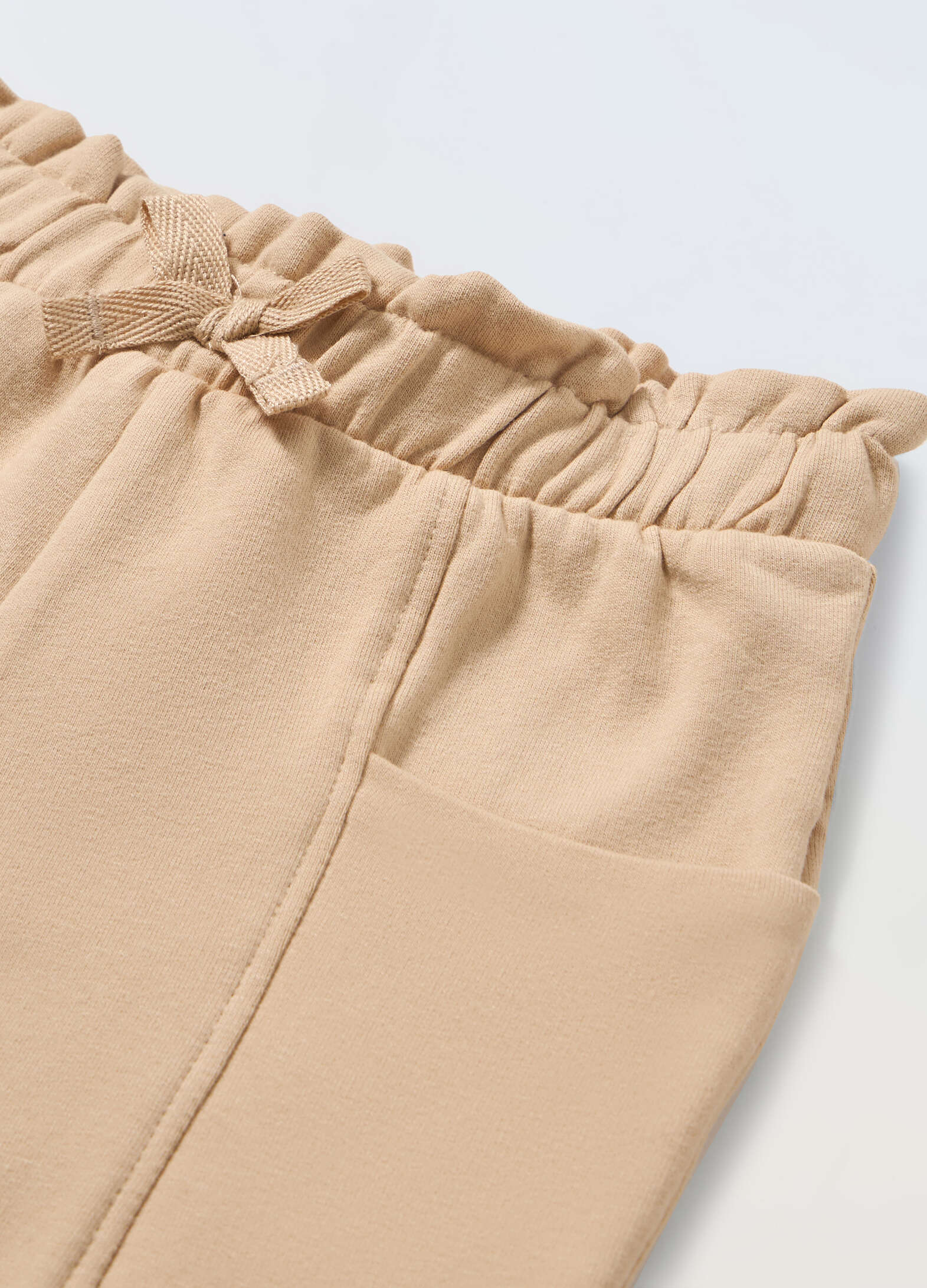 Pure cotton trousers with paperbag waist for newborns