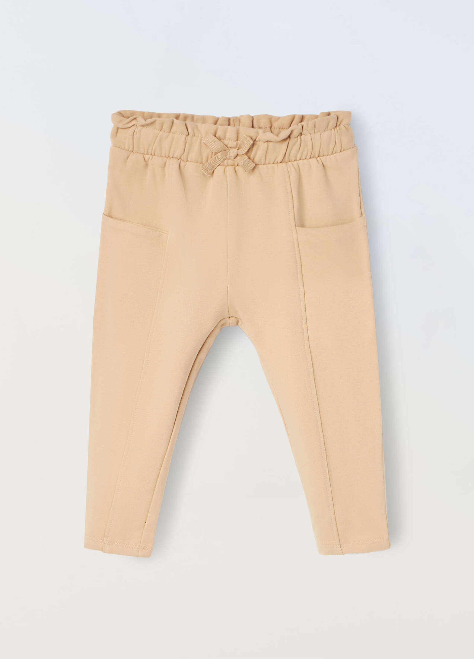 Pure cotton trousers with paperbag waist for newborns