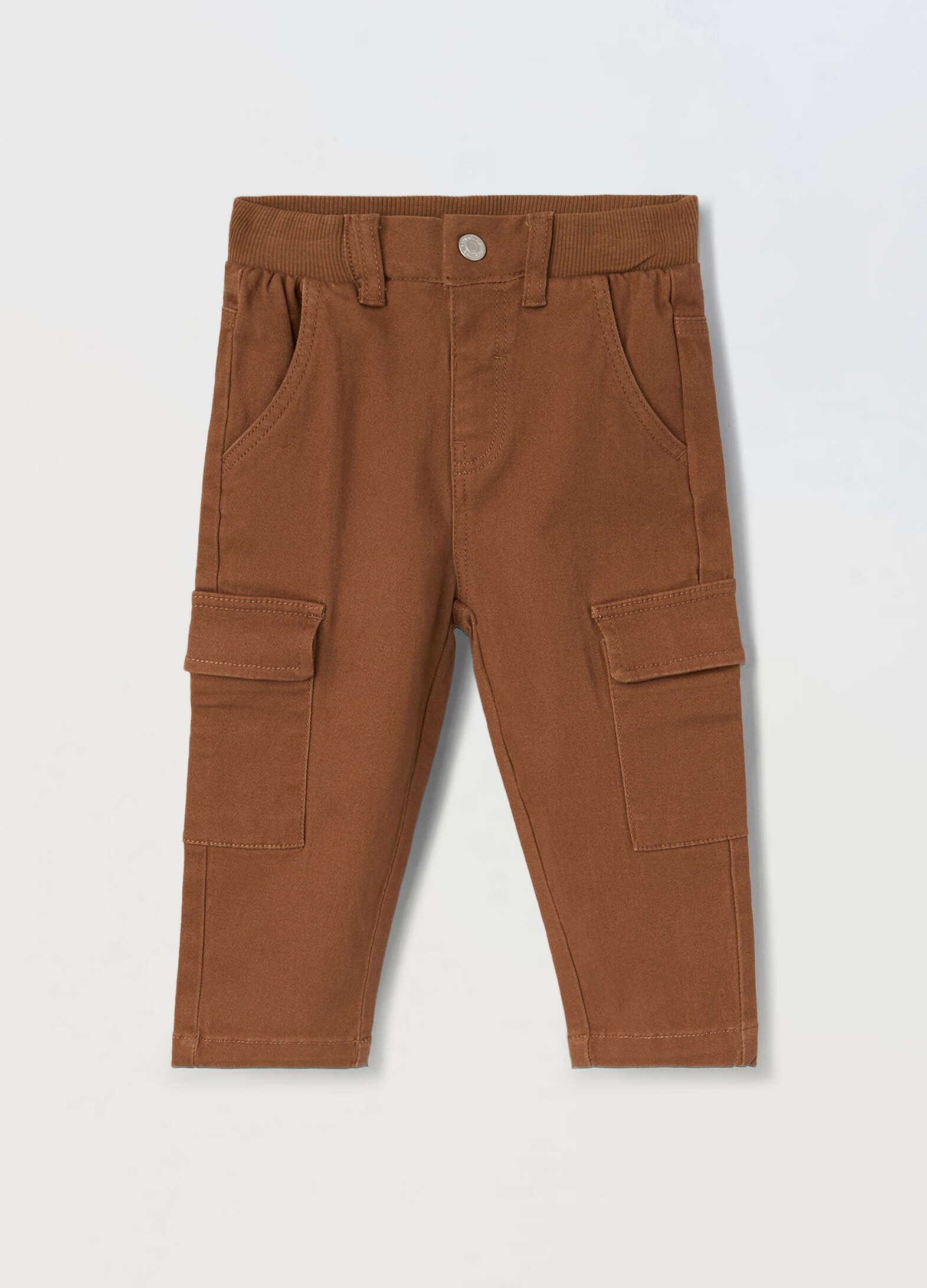 Stretch cotton twill pants for newborns