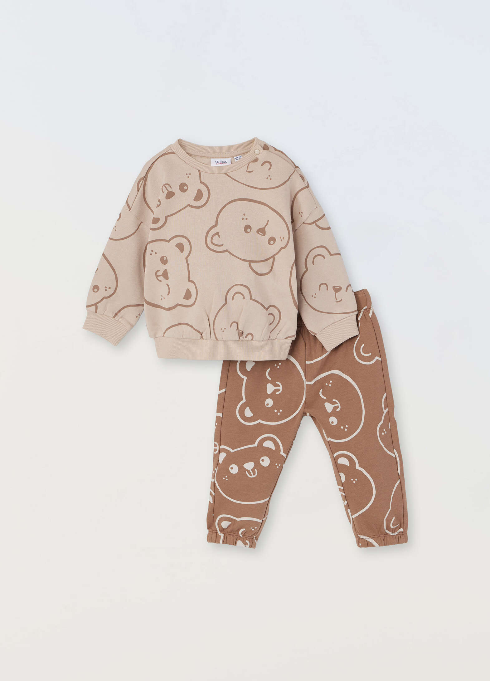 Jogging set in pure cotton fleece for newborns