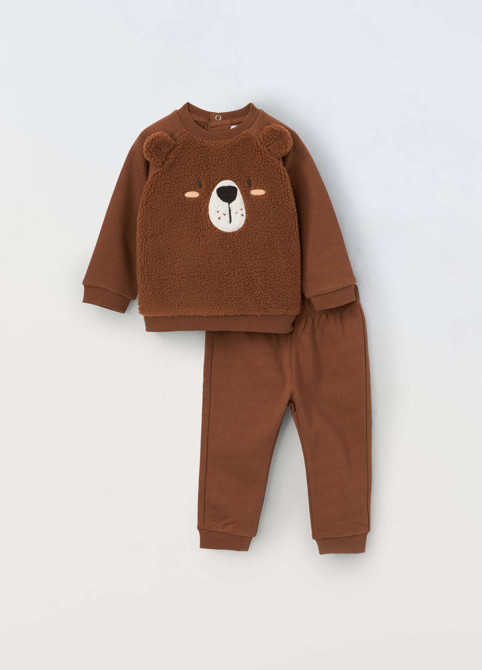 Jogging set in pure cotton fleece for newborns