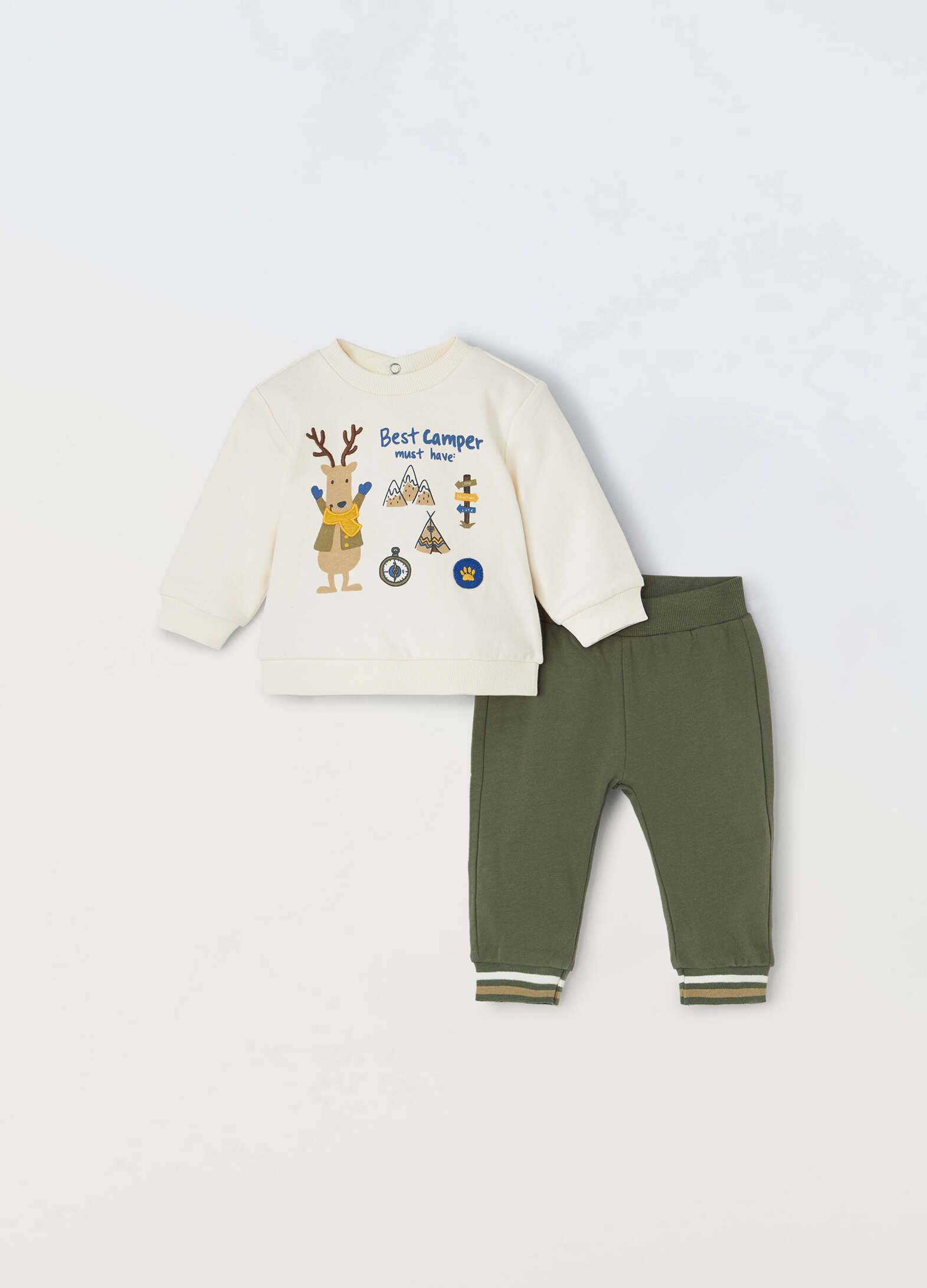 Jogging set in pure cotton fleece for newborns