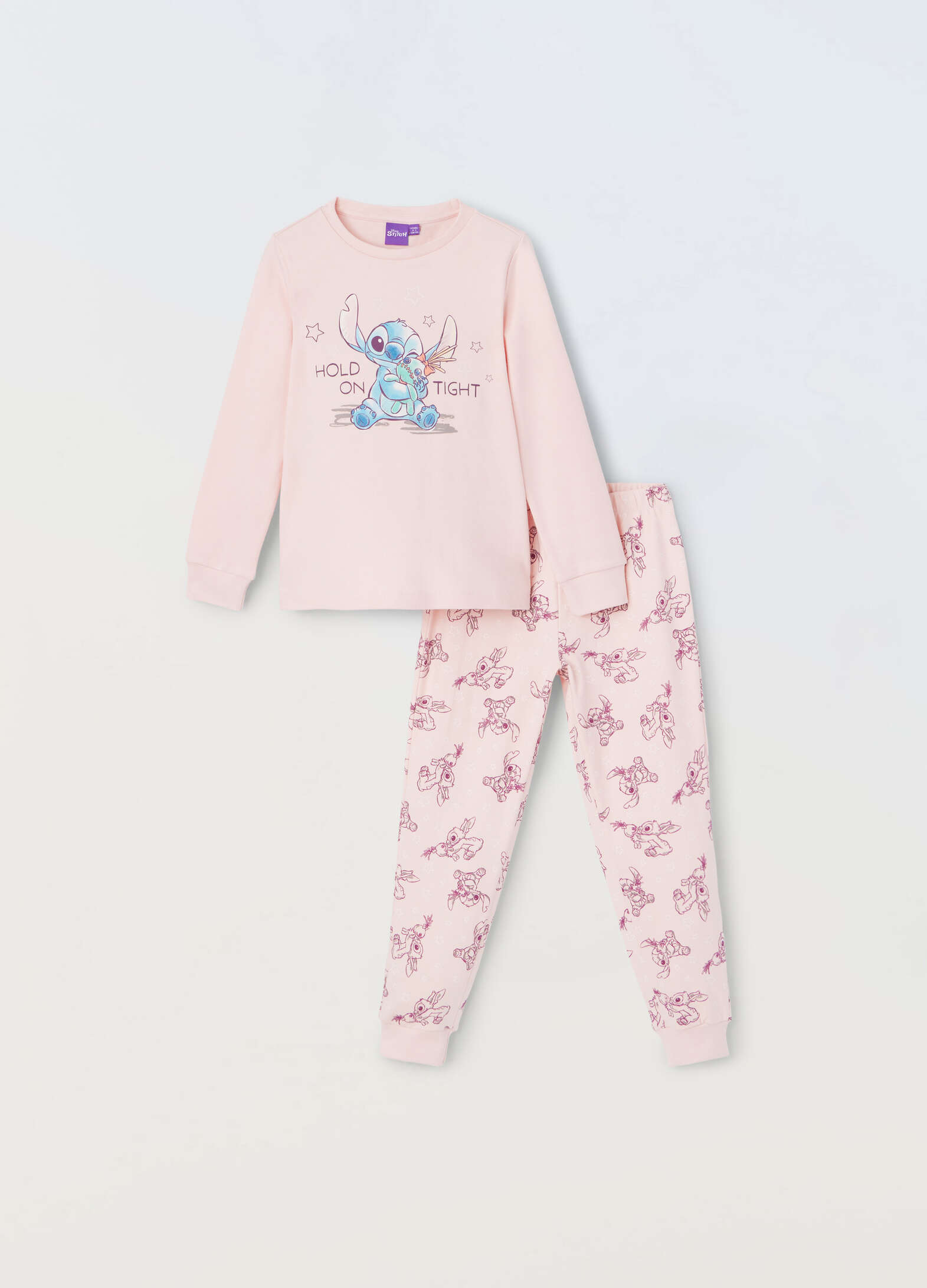 Girls' long pure cotton pajama set