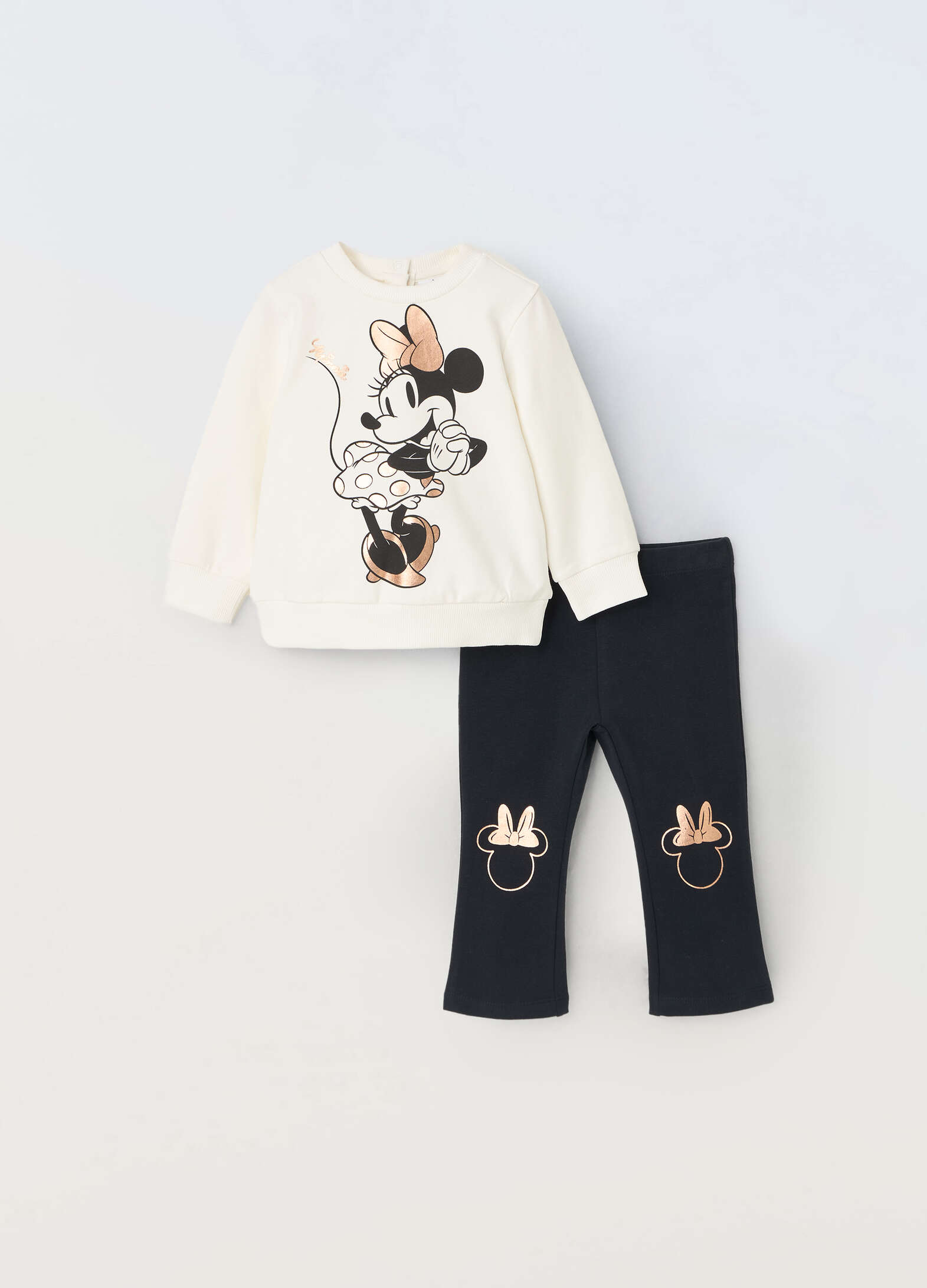 Jogging set Minnie in stretch cotton fleece for newborns