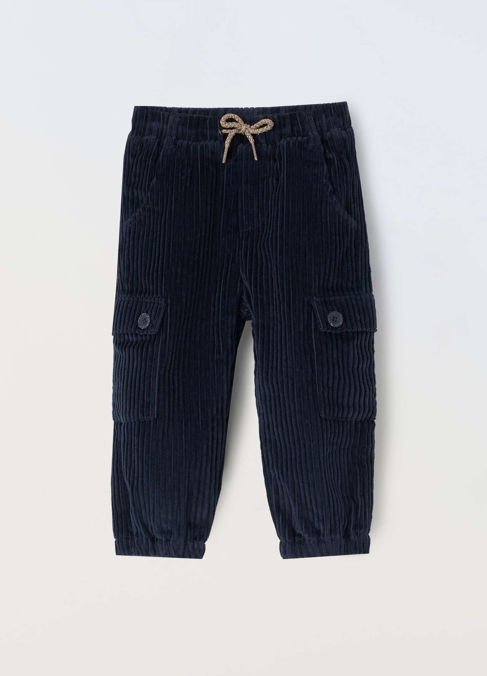 Pure cotton ribbed trousers for newborns