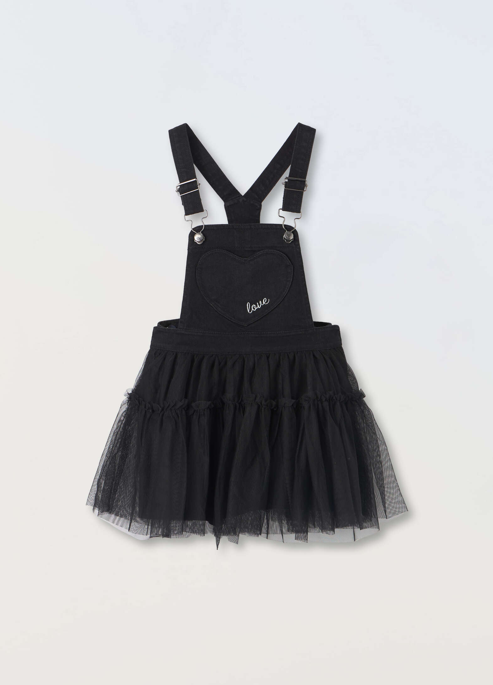 Tulle dungaree dress for girls