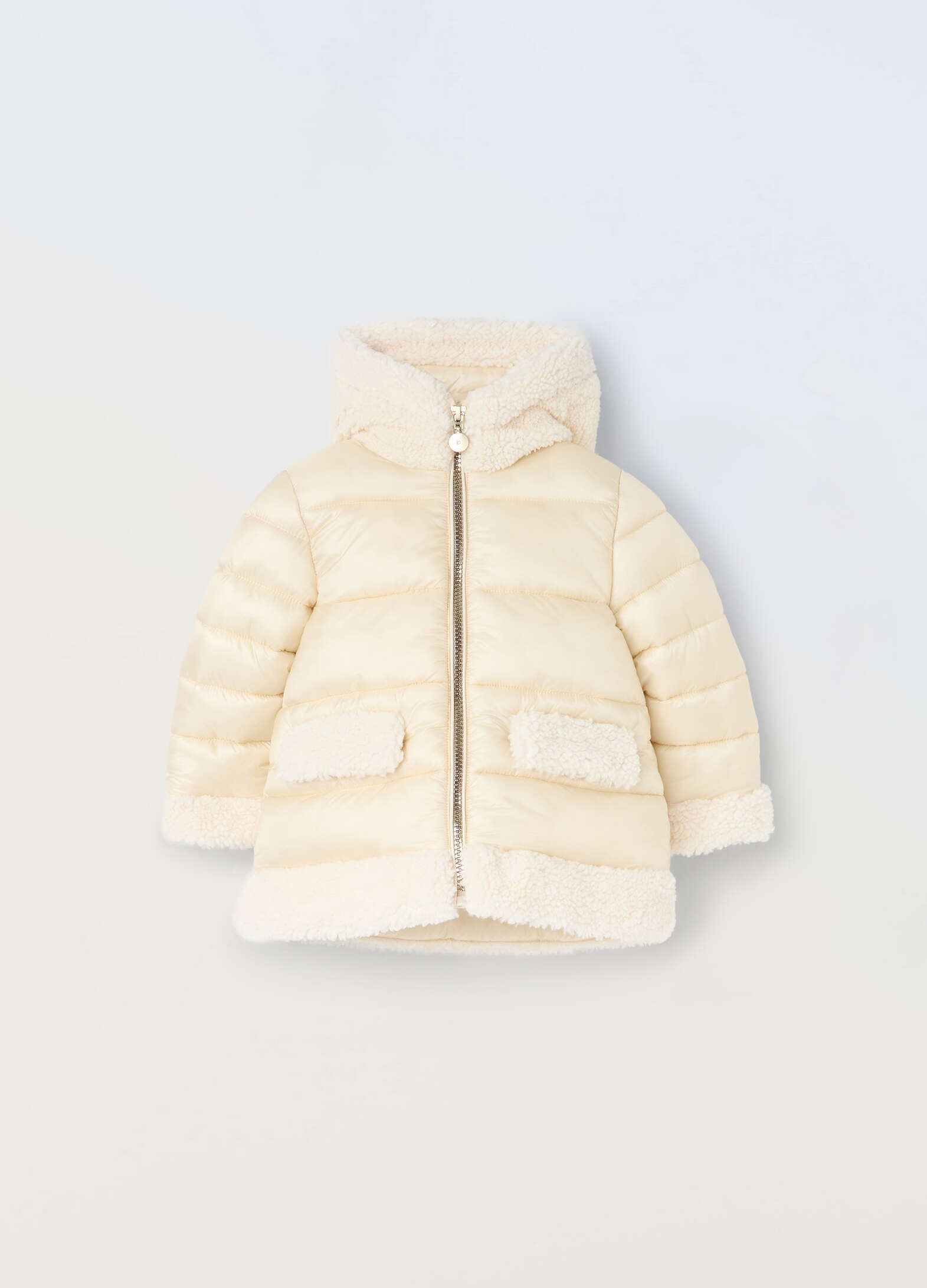 Long padded jacket for newborns