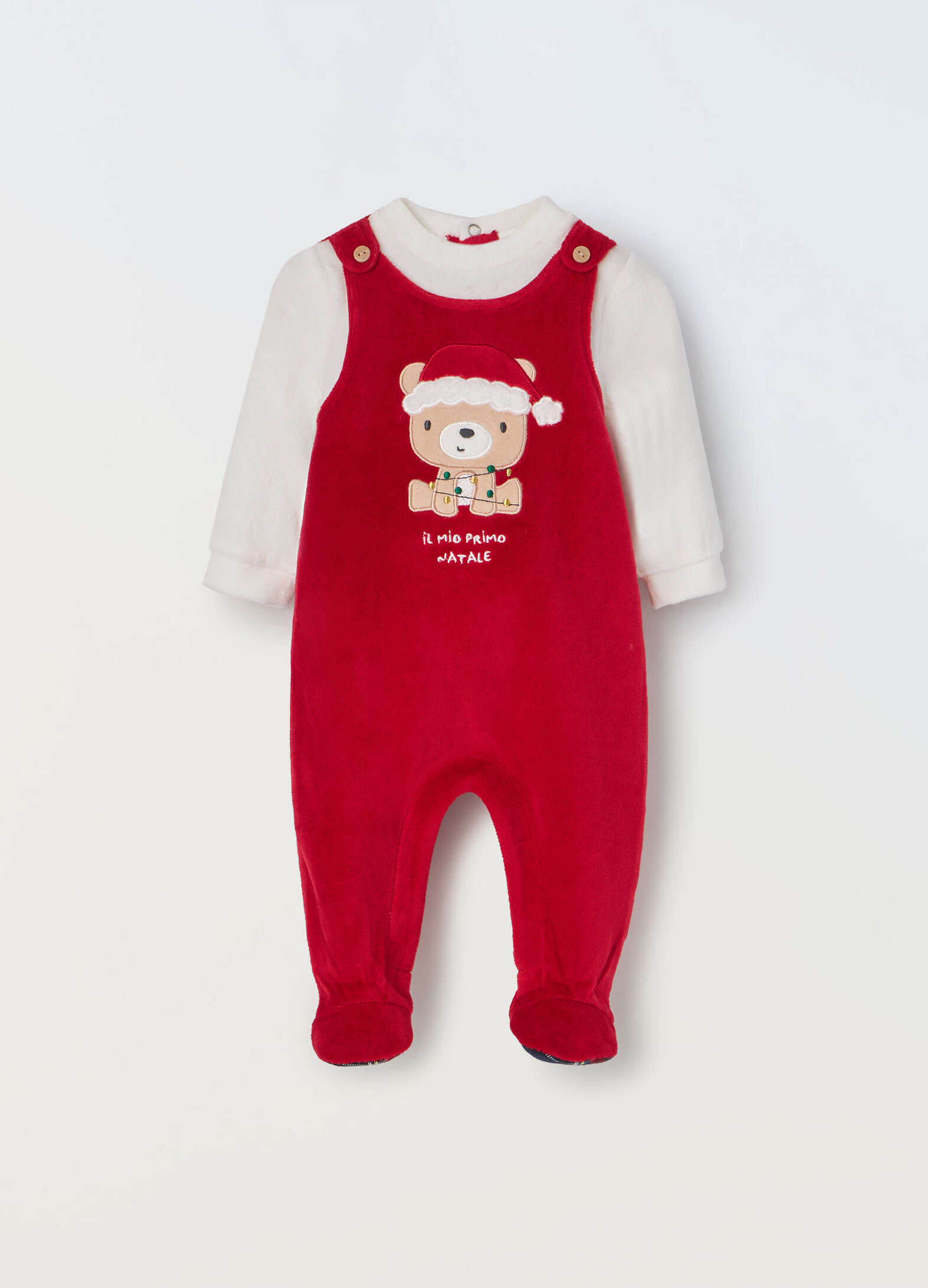 Baby cotton blend velour onesie