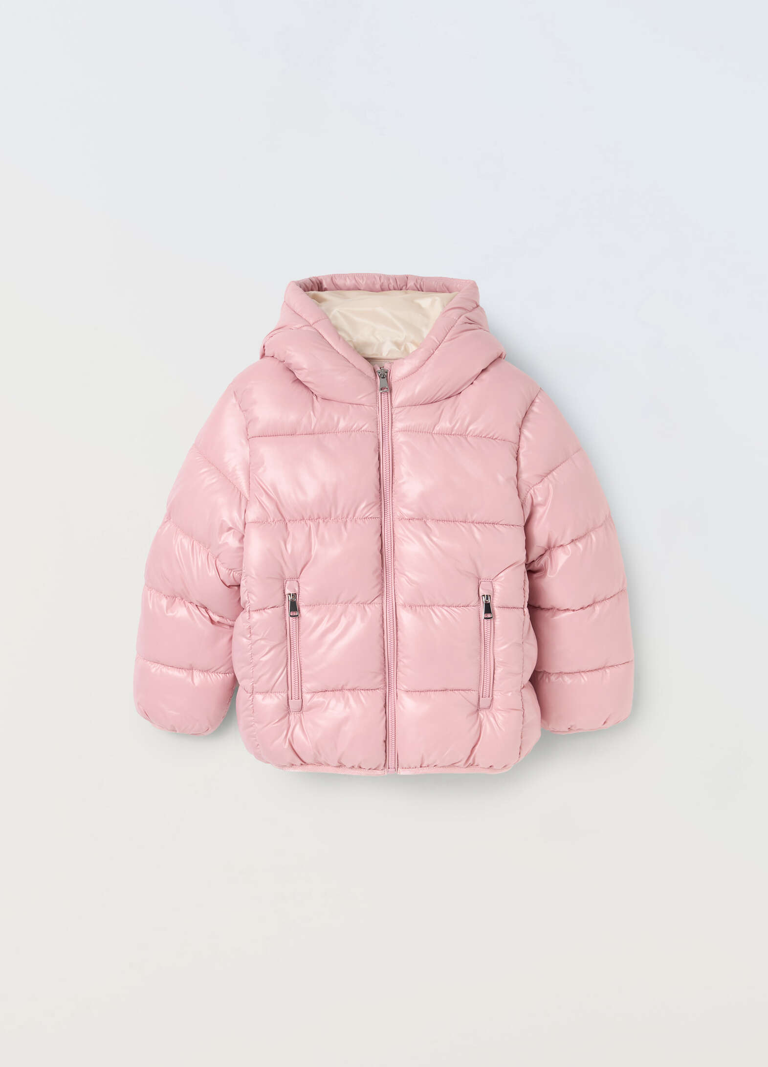 Padded jacket with hood for girls